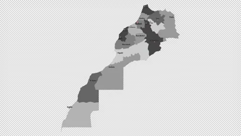 Vector map of Morocco with names of cities and with borders city Stock Footage 331518078