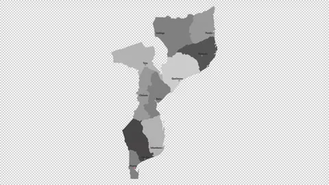 Vector map of Mozambique with names of cities and with borders city Stock Footage 331518077