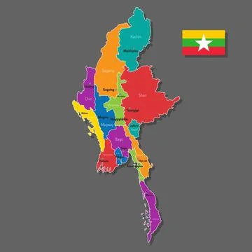 Vector map of Myanmar Stock Illustration