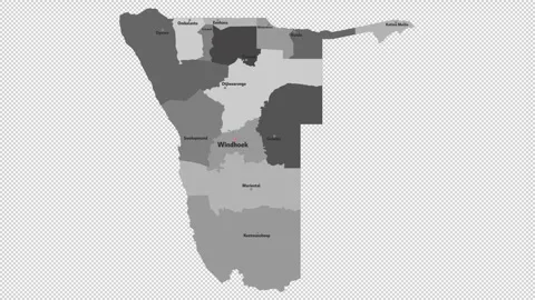 Vector map of Namibia with names of cities and with borders city Stock Footage 331518082