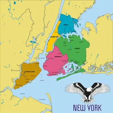 Vector map of New York Stock Illustration
