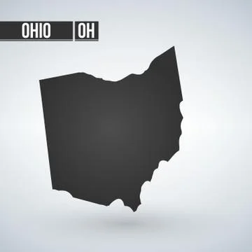 Vector map Ohio. Isolated vector Illustration. Black on White background. EPS Stock Illustration