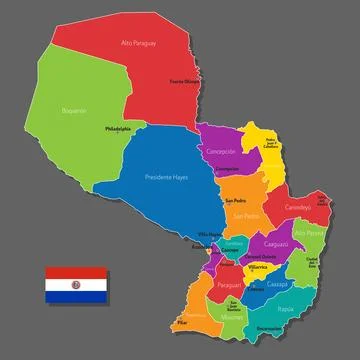 Vector map of Paraguay Illustrazione stock