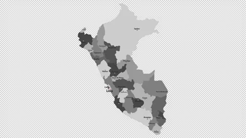 Vector map of Peru with names of cities and with borders city Stock Footage 331137608