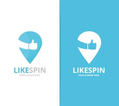 Vector of map pointer and like logo combination. GPS locator and best symbol or Stockillustratie