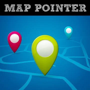 Vector map pointer, isolated from background, layered Stock-Illustration