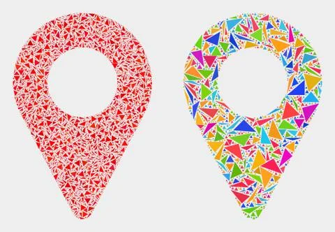 Vector Map Pointer Mosaic Icon of Triangle Elements Stock Illustration