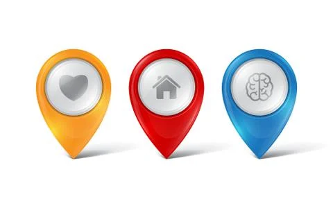 Vector map pointers Stock Illustration