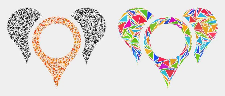 Vector Map Pointers Mosaic Icon of Triangle Items Illustrazione stock