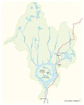 Vector map of Re?servoir Manicouagan, Quebec, Canada Stock Illustration