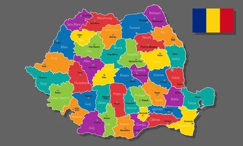 Vector map of Romania Illustrazione stock