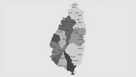 Vector map of Saint Lucia with names of cities and with borders city Video stock 331899440