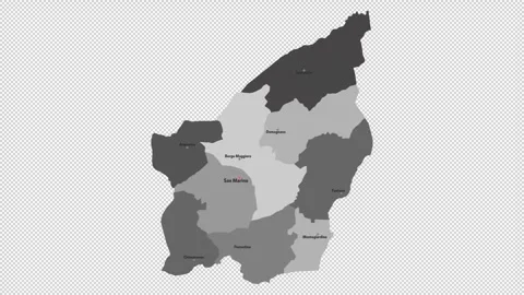 Vector map of San Marino with names of cities and with borders city Stock Footage 331518222