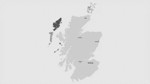 Vector map of Scotland with names of cities and with borders city Stock Footage 329632073