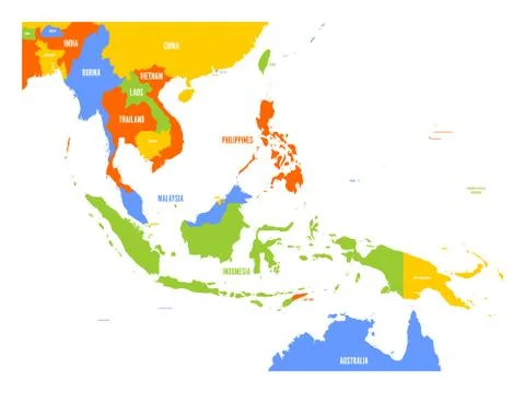 Vector map of Southeast Asia Stock Illustration