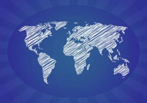 Vector map with special sketch design Stock Illustration