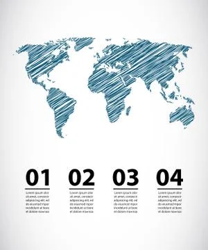 Vector map with special sketch design Stock Illustration