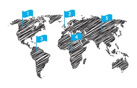 Vector map with special sketch design Stock Illustration