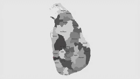 Vector map of Sri Lanka with names of cities and with borders city Stock Footage 331899464
