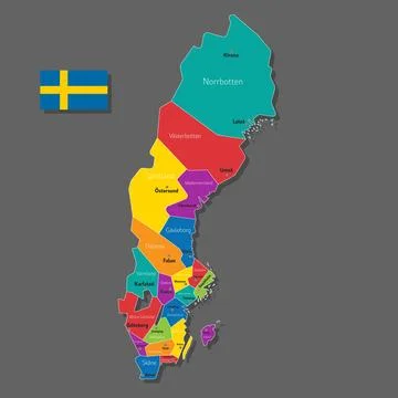 Vector map of Sweden Illustrazione stock