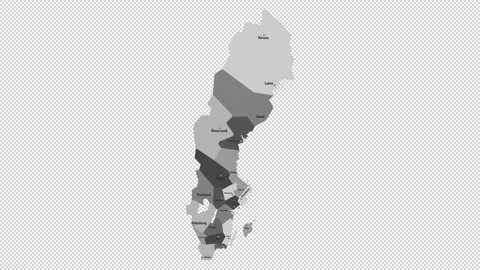 Vector map of Sweden with names of cities and with borders city Stock Footage 329632091
