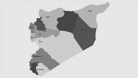 Vector map of Syria with names of cities and with borders city Stock Footage 330267267
