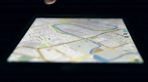 Vector Map on Tablet Computer Stock Footage 49090174