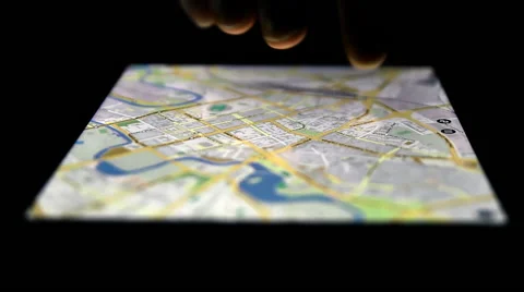 Vector Map on Tablet Computer Stock Footage 49090213