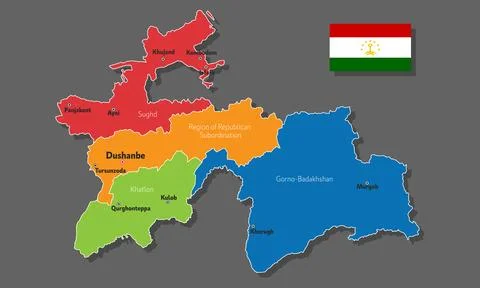 Vector map of Tajikistan Stock Illustration