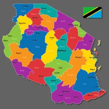 Vector map of Tanzania Illustrazione stock
