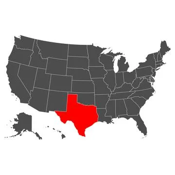 Vector map of Texas. High detailed illustration. Country of the United States Stock Illustration
