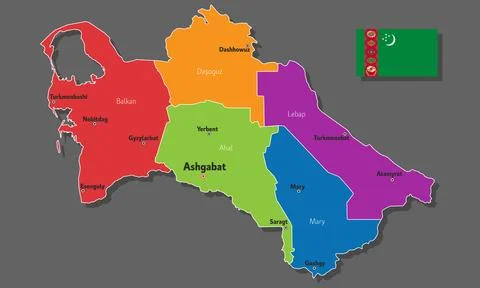 Vector map of Turkmenistan Illustrazione stock