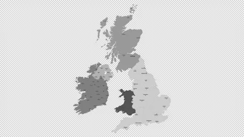 Vector map of United Kingdom with names of cities and with borders city Stock Footage 329632224