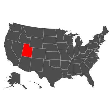 Vector map of Utah. High detailed illustration. Country of the United States  Stock Illustration