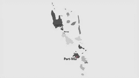 Vector map of Vanuatu with names of cities and with borders city Stock Footage 331518269