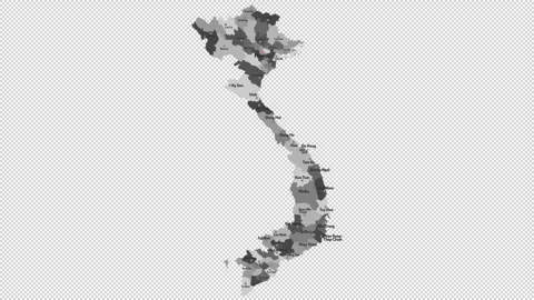 Vector map of Vietnam with names of cities and with borders city Stock Footage 331137662