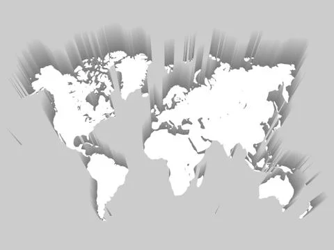 Vector Map of World. Modern flat design with dropped long shadow isolated on イラスト素材