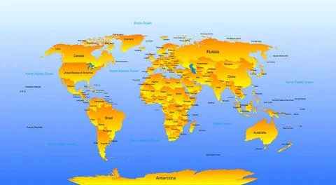 Vector Map of the World Vector detailed map of the world Copyright: xZoona... Stock Photos