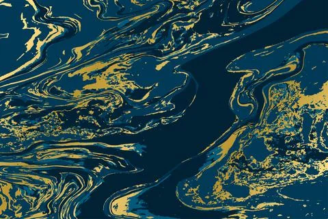 Vector marble blue and gold texture 스톡 일러스트