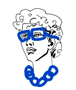 Vector marble head of David. Work of art of the era of excitement. Stock Illustration