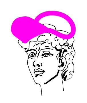 Vector marble head of David. Work of art of the era of excitement. Stock Illustration