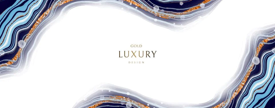 Vector marble pattern, cover design, colorful blue texture, realistic blue fluid Stock Illustration