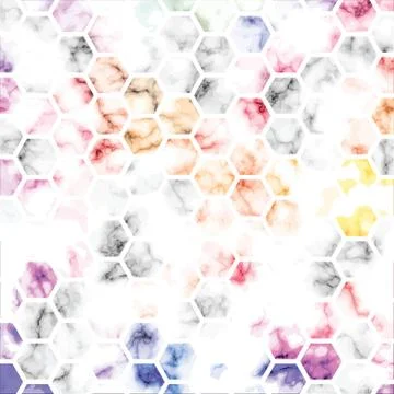 Vector marble texture design with geometric honeycomb lines Stock Illustration