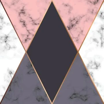 Vector marble texture design with golden geometric lines Stock Illustration