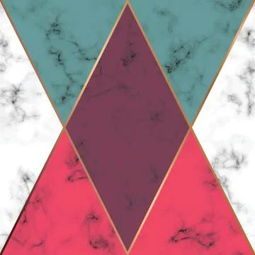 Vector marble texture design with golden geometric lines Stock Illustration