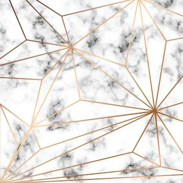 Vector marble texture design with golden geometric lines Stock Illustration