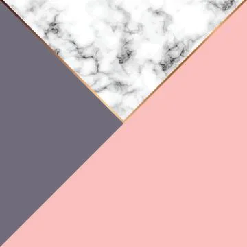 Vector marble texture design with golden geometric lines, black and white Stock Illustration