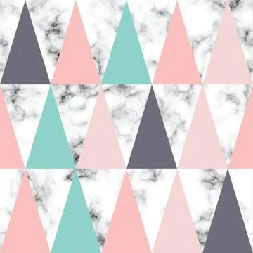 Vector marble texture design with triangles, black and white marbling surface Stock Illustration