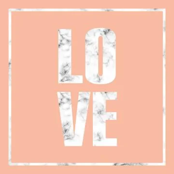 Vector marble texture design with typographic message poster, black and white Stock Illustration