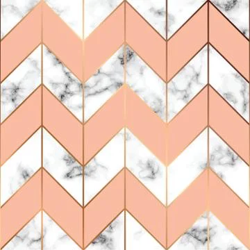 Vector marble texture, seamless pattern design with golden geometric lines Stock Illustration